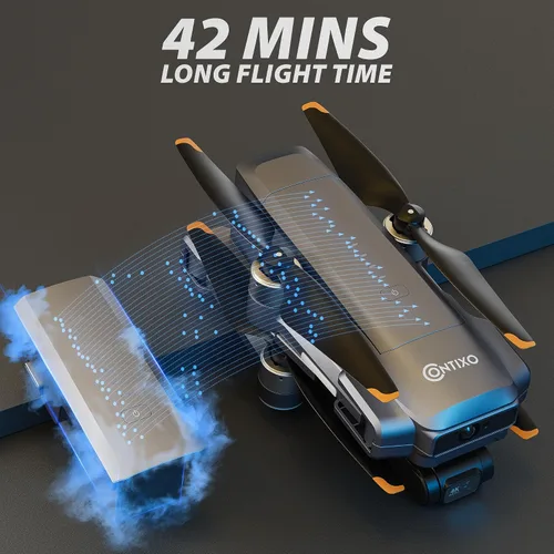 Miniatura 6 de Contixo Drone para adultos, video 4K/30FPS, cardán de 2 ejes y EIS, evitación de obstáculos, control remoto de pantalla táctil de 5.5 pulgadas