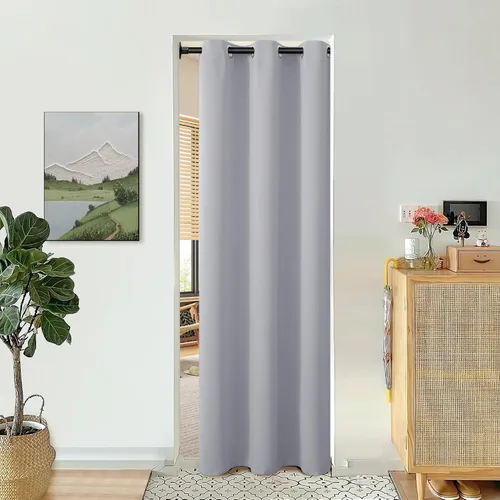 Miniatura 91 de BGment Cortina de Puerta Corredera de Moda 120 X 96 Pulgadas, Cortinas Opacas Térmicas Anchas que Oscurecen la Habitación Divisor de Habitación Azul