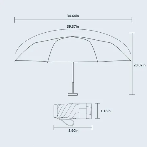 Miniatura 2 de Cloudia Mini paraguas para bolso, portátil y compacto, perfecto para lluvia y sol con protección UV