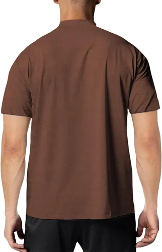 Miniatura 2 de Camisetas de manga corta con cuello alto falso para hombre, ajustadas, ligeras, básicas, térmicas