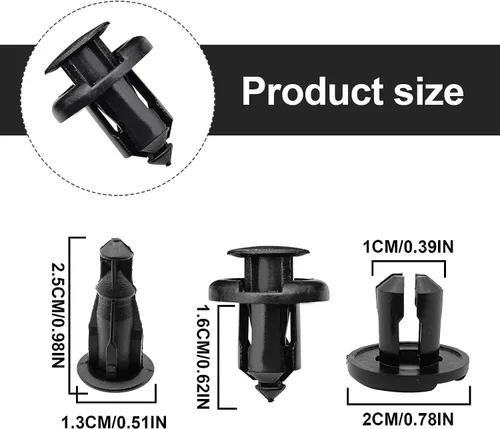 Miniatura 2 de 100 piezas de clips para parachoques y guardabarros, clip de forro de guardabarros de 10 mm compatible con Honda CR-V Accord Civic Acura, 1 pieza