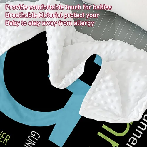 Miniatura 5 de Manta de bebé de doble capa para recién nacido, manta de bebé negra personalizada, regalos de cumpleaños para niños y niñas, manta de bebé 01 Negro