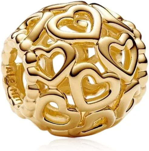 Miniatura 72 de Dijes de plata de ley 925 con diseño de oso dorado para mujer, pulseras y collares, regalos para familiares y amigos, 3 piezas/paquete
