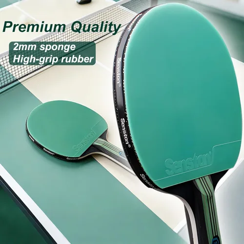 Miniatura 4 de Senston 5-Ply Ping Pong Paddles Set – Premium Wood Table Tennis Set of 4 with 6 Balls & Portable Carry Case – High-Control 2mm Sponge & Ergonomic