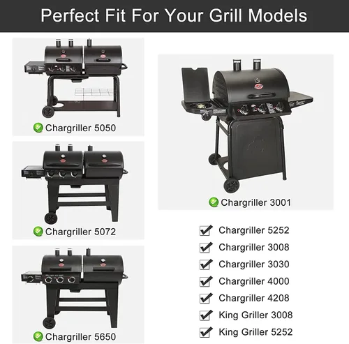 Miniatura 2 de Criditpid Piezas de parrilla para modelos Chargriller 5050, 5650, 3001, 3030, 5072, 3008, 4000, 5252, 5050, placa de calor de acero de porcelana
