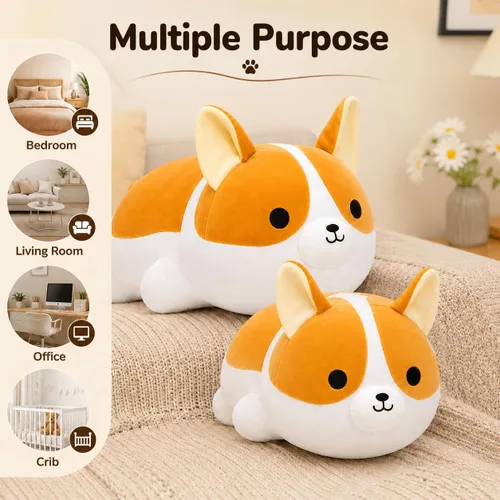 Miniatura 6 de Corgi - Peluche suave de perro Corgi, lindo Shiba Inu Akita, almohada de felpa para niños y niñas (15.7 pulgadas/15.7 in)