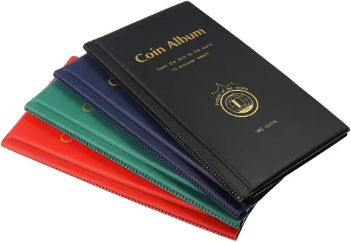 Miniatura 6 de AITIME 180 bolsillos suministros de colección de monedas, soportes para coleccionistas, álbum de coleccionista adecuado para monedas de diámetro
