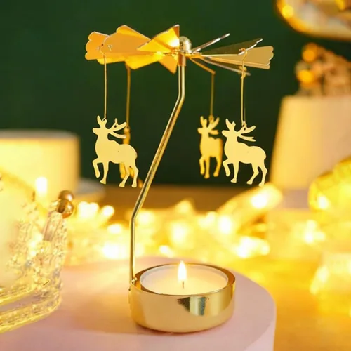 Miniatura 17 de Portavelas giratorio, portavelas giratorio con carrusel, regalo de cumpleaños único para mujeres, mamá, hermana, amigos, Navidad, día de San