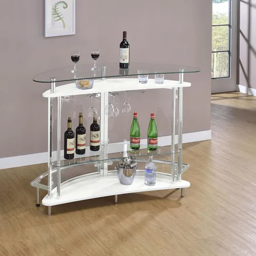 Miniatura 13 de Mueble para bar con frontal de acrílico, Metal, Blanco