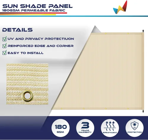 Miniatura 3 de Windscreen4less - Cubierta universal de repuesto para persiana, color beige, Beige