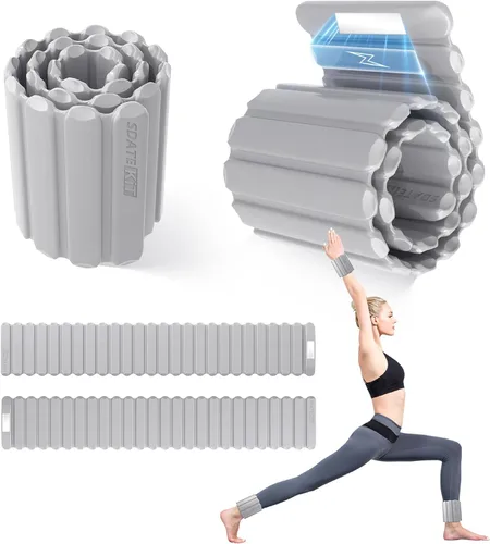 Miniatura 11 de Pesas ajustables de muñeca y tobillo para mujeres y hombres, paquete de 2 (1 libra cada una), brazalete de silicona con peso para pilates, gimnasio