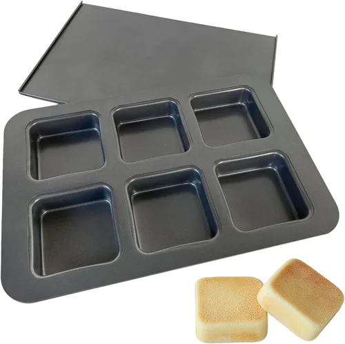 Miniatura 12 de 2 moldes para magdalenas con tapa, antiadherente de 3.6 pulgadas, molde recto para magdalenas para 6 tazas, molde para panecillos de hamburguesas 2