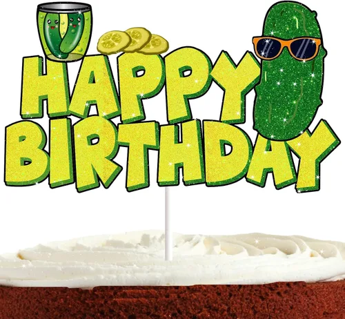 Encantadores pepinos en escabeche de cumpleaños para niños y adultos, decoración divertida de dibujos animados de pepino, pepino, suministros de