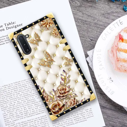 Miniatura 3 de Funda compatible con Samsung Galaxy Note 10, TPU suave de lujo y parte trasera de policarbonato duro para niñas y mujeres, funda protectora a prueba
