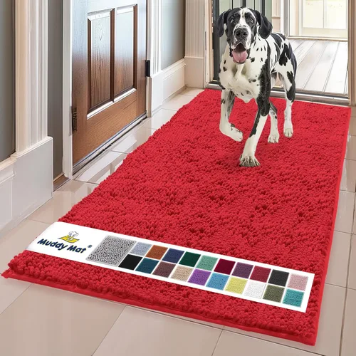 Miniatura 8 de Muddy Mat® Mostrado en la televisión - Tapete de microfibra súper absorbente para puerta de perro para patas fangosas, antideslizante y lavable