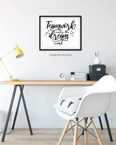 Miniatura 8 de Govivo Teamwork Makes The Dream Work - Impresión artística de pared con cita motivacional, impresión de decoración de pared, póster o lienzo
