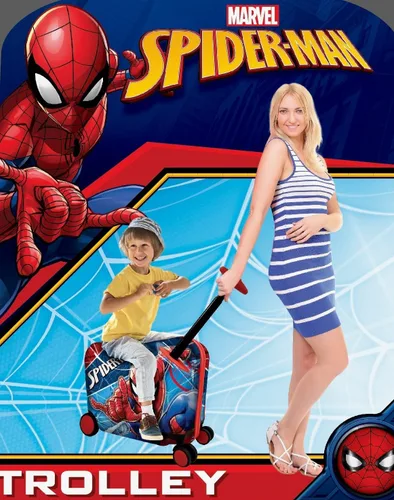 Miniatura 6 de Fast Forward Maleta de 18 "para niñosequipaje de mano con ruedas para niños pequeños de remolque, Varios colores, Spiderman