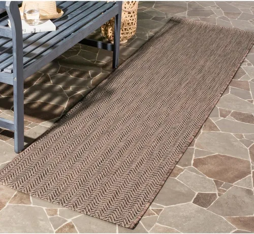 Miniatura 27 de SAFAVIEH Alfombra Lavable para Exteriores Colección Courtyard - Pasillo de 2'3" x 6'7", Azul Marino y Gris, No Desprende Pelusa y Fácil Limpieza
