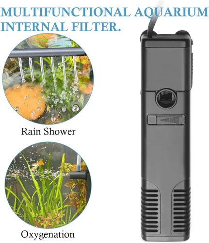 Miniatura 4 de FEDOUR Filtro Interno Sumergible para Acuario, Filtro con Bomba de Agua para Tanque de Peces hasta 35 Galones (8W para 5-35 galones-nuevo)