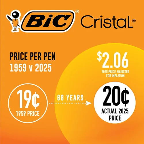 Miniatura 2 de BIC Cristal Xtra Smooth - Bolígrafos negros, punta media (0.039 pulgadas), paquete de 144 unidades, bolígrafos extra suaves y fiables