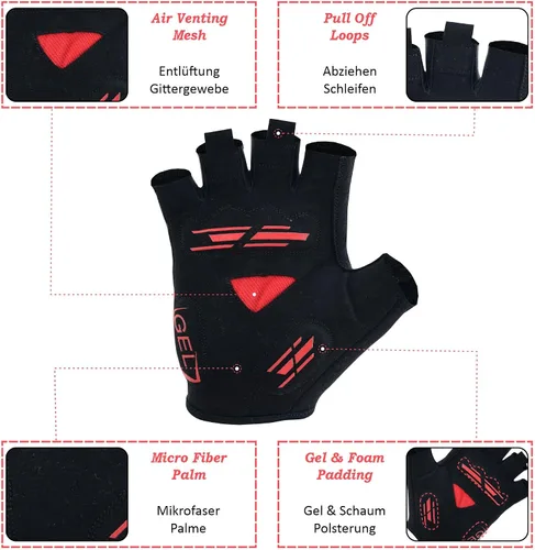 Miniatura 3 de JAUNTY Cycling Bike Gloves Men Gel Padded Half Finger Bicycle Gloves Shock-Absorbing Anti-Slip Breathable MTB Road Biking Fingerless Gloves for