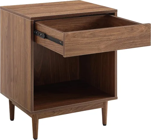 Miniatura 12 de Crosley Furniture Liam - Mesa auxiliar y soporte para tocadiscos con almacenamiento para discos de vinilo, nogal