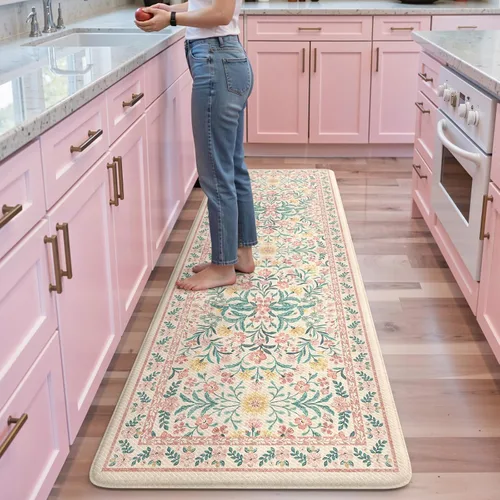 Miniatura 22 de Collive Tapetes de Cocina Acolchados Anti Fatiga, Tapete de Piso de Cocina Impermeable Antideslizante, Alfombras de Escritorio, Alfombra Cómoda