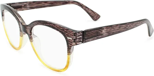 Miniatura 2 de Anteojos de lectura cuadrados retro de dos tonos amarillos para hombres y mujeres para lucir modernos con visión clara, lectores resistentes