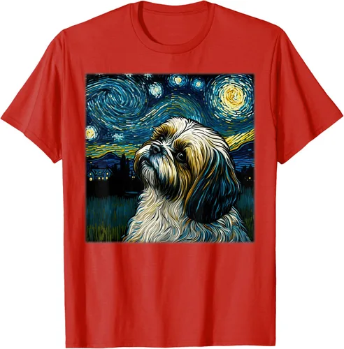 Miniatura 94 de Camiseta Surrealism Starry Night Shih Tzu Dog