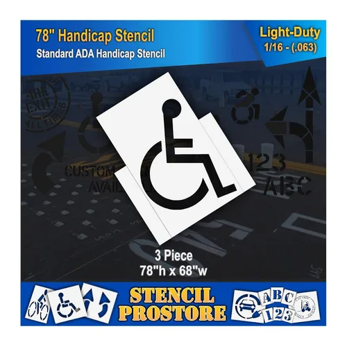 Miniatura 7 de Plantilla de estacionamiento – Plantilla ADA para discapacitados de 78 pulgadas (6 pulgadas de trazo) – 3 plantillas – 78 x 68 x 1/8 pulgadas