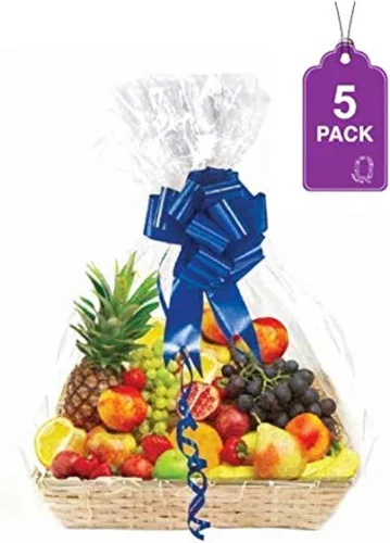 Bolsas grandes de celofán transparente, envoltura para canastas y regalos, de 30 x 40 pulgadas, 1.5 mil de espesor