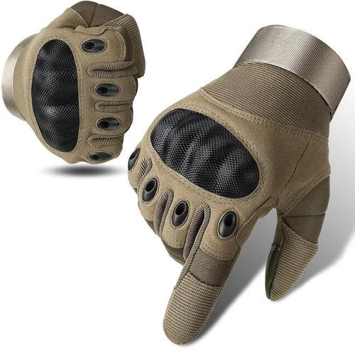 Miniatura 14 de Cierto Guantes de motocicleta para hombres y mujeres: guantes tácticos para pantalla táctil con dedo completo, nudillos duros transpirables y muñeca