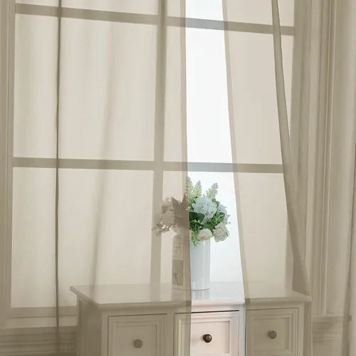 Miniatura 238 de OVZME Cortinas traslúcidas, ligeras, suaves, para estudio, sala de estar y dormitorio, juego de 2 paneles, 42 pulgadas de ancho x 84 pulgadas