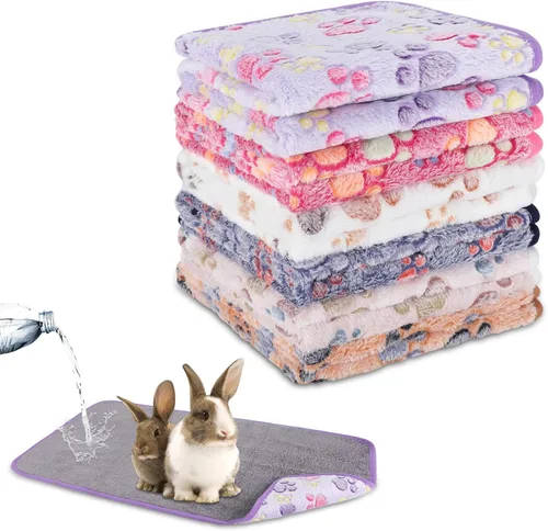 Miniatura 12 de YUEPET Mantas impermeables de conejillo de indias, lavables, paquete de 3 forros de forro polar para animales pequeños, funda de almohadilla suave