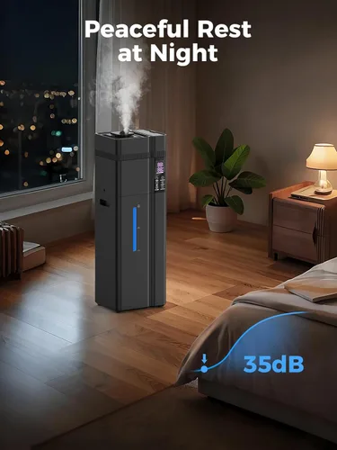 Miniatura 5 de Humidificador de habitación grande de 13L/3.43 galones, cobertura de 800 pies², tiempo de funcionamiento de 100H, control automático de humedad