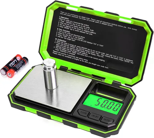 Báscula de bolsillo de gramos Fuzion, báscula digital para joyería de 500 g x 0.01 g, báscula mini de 6 modos de conversión con pantalla LCD, tara