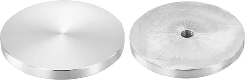 Miniatura 34 de uxcell M6 Rosca 0.787 in de diámetro de forma redonda de aluminio disco hardware 1pcs, aluminio círculo disco vidrio adaptador superior para mesa