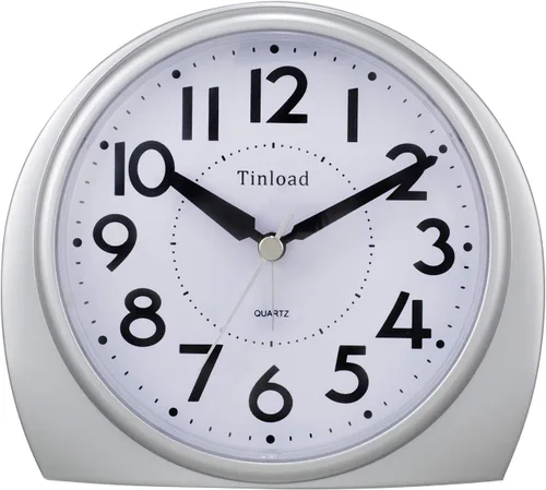 Miniatura 9 de Tinload Reloj despertador analógico grande de 5.5 pulgadas, silencioso, sin tictac, despertador suave, sonidos de pitido, aumento de volumen