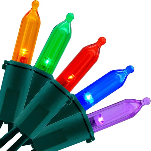 Miniatura 13 de YULETIME - Luces de Navidad LED púrpuras con cable marrón, 33 pies, 100 unidades, juego de luces de cadena certificadas por UL, calidad comercial