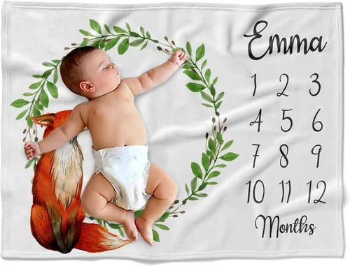 Miniatura 10 de Manta de bebé personalizada de Woodland, Manta de bebé con temática de bosque, Manta de bebé personalizada, Manta de bebé niño, Manta de bebé