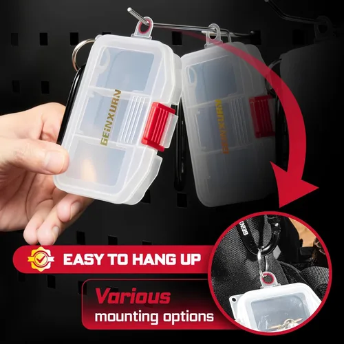 Miniatura 8 de Geinxurn Organizador de piezas pequeñas, 4 cajas de herramientas portátiles transparentes de plástico con divisores para accesorios pequeños y cajas