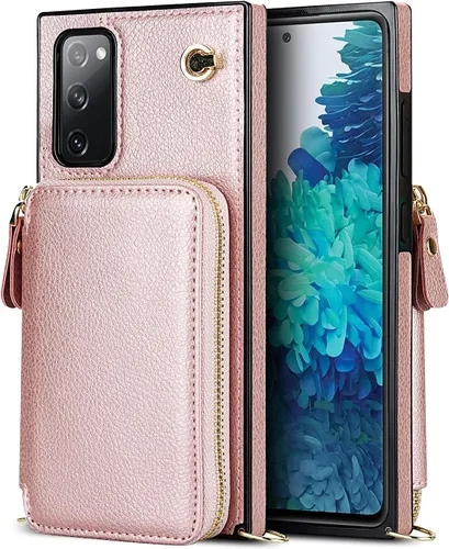 Miniatura 9 de Asuwish Funda de teléfono para Samsung Galaxy S20 FE 5G de 6.5 pulgadas con protector de pantalla y soporte para tarjetas con cremallera, soporte