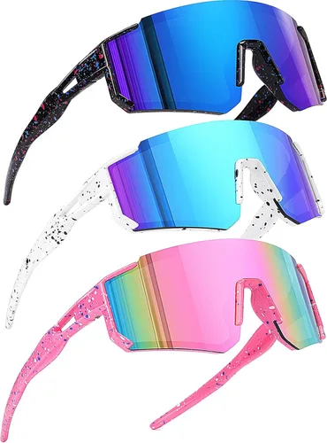 Miniatura 11 de SEKKAF Gafas de sol de béisbol juveniles para niños, gafas de sol deportivas para niños y niñas, gafas de softbol para ciclismo, protección UV400