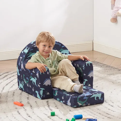Miniatura 4 de Ulax furniture Sofá para niños, sofá 2 en 1 abatible, sillón para bebé (dinosaurio marino)