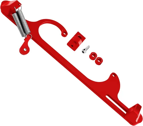 Soporte de cable del acelerador para 4150 4160 Series Soporte de carburador ajustable Soportes de acelerador de aluminio (rojo)