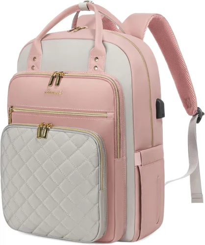 Miniatura 10 de LOVEVOOK Mochila para computadora portátil para mujer, mochila para trabajo de viaje, bolsa de computadora para enfermera, profesora, bolsa