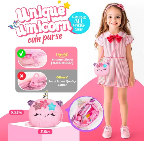 Miniatura 4 de ULOVEME Kit de Maquillaje Real para Niñas - Real, No Tóxico, Juguete de Maquillaje Lavable - Regalo de Juguetes Umicorn para Niñas de 3 4 5 6 7 8 9