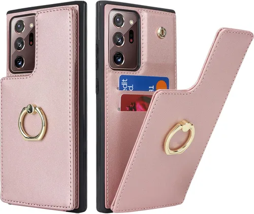 Miniatura 17 de Lipvina Funda para Samsung Galaxy A03s con tarjetero, Galaxy A03s Funda tipo cartera para mujer, tarjetero de crédito, soporte de anillo, fundas