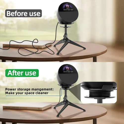 Miniatura 4 de Small Metal Tripod Holder for Echo Spot, Cute Desktop Speaker Mount Stand Portable with Cable Management, Adjustable Height from 4.3"-6.6", 1 Pack