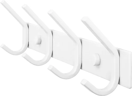Miniatura 22 de WEBI Perchero de pared, 8 ganchos, 24" de largo, ganchos para colgar abrigos montados en la pared, gancho para colgar abrigos, estante de ganchos
